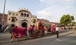 Devotees take part in a traditional 'Teej Procession ' in Jaipur , Rajasthan, India 6 Augu...