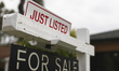 A ''For Sale'' sign is outside a residential home in Los Angeles, California, on May 3, 20...