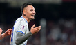 Valerio Crespi of Union Brescia celebrates after scoring first goal during the serie Serie...