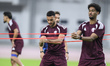 Qatar national team players Mohammed Mannai (left) and Homam Al Amin (right) during the fi...