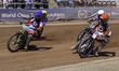 Brady Kurtz of Belle Vue Aces in red and Jaimon Lidsey, guest rider for Belle Vue Aces in...