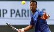 Gael Monfils competes in his men's singles match against Hugo Gaston on day 2 of the Frenc...