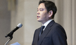 Shinsegae Group Chairman Chung Yong-jin bows his head in apology during a press conference...