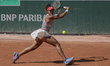 Mayar Sherif returns the ball against Dalma Galfi during the Roland Garros Grand Slam Tour...