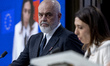 Edi Rama, Prime Minister of Albania (left), and Marilena Raouna, Deputy Minister for Europ...