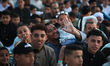 Muslims perform the Eid al-Adha prayer in the village of Abu Sir, near the Saqqara pyramid...