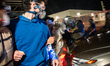 Protesters and immigration agents clash outside Delaney Hall in Newark, New Jersey, United...