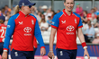 Sophie Ecclestone and Lauren Bell of England Women in action during the Women's Internatio...