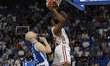 Josh Nebo #1 of EA7 Emporio Armani Milan in action during game one of the semifinals of th...