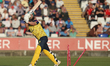 Colin Ackermann of Durham is bowled by Hasan Ali of Yorkshire during the Vitality T20 Blas...
