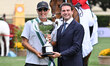 Mark Laskin, Chef d'Equipe, and Roberto Gabrielli of Banca Intesa with the Mexico Team cel...