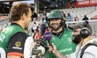 Leicester's Josh Davey and Ian Holland are seen after the final ball during the Vitality T...