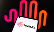 The MiniMax logo appears on a smartphone screen and as the background on a laptop computer...