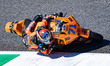 Ayumu Sasaki of the Idrofoglia RW Racing Team participates in the Moto2 qualifying session...