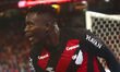 Viveros, a player from Athletico-PR, celebrates his goal during the match against Mirassol...