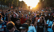 PSG supporters celebrate their team's win in the UEFA Champions League final between Paris...