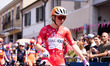 Lara Gillespie of UAE TEAM ADQ wears the red jersey during Stage 2 of the 37th Giro d'Ital...