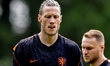 Wout Weghorst of the Netherlands trains with the Dutch National Team at the KNVB Campus in...