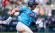 Nicholas Torres of the Somerset Patriots runs the bases during a Minor League Baseball gam...