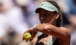 Anna Kalinskaya reacts during her women's singles match against Anastasia Potapova on day...