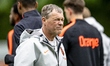 Assistant coach Erwin Koeman of the Dutch national team is seen during the training and pr...