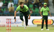 Shaheen Shah Afridi bowls during the second One Day International (ODI) match between Paki...
