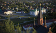 A view of the Church of the Holy Trinity (Catholic Church) from the Tobolsk Kremlin in Tob...