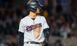 Owen Cobb of the Somerset Patriots reacts during a Minor League Baseball game at TD Bank B...