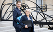 David Amiel (left), the French Minister of Public Action and Accounts, and Catherine Vautr...