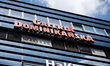The Galeria Dominikanska logo sign is seen in Wroclaw, Poland, on May 27, 2026. The Domini...