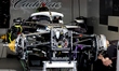 The car of Formula 1 driver Valtteri Bottas of the Cadillac Formula 1 Team is in the pit b...