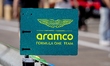 A pit board of the Aramco Formula One Team is seen during the Formula 1 Monaco Grand Prix...
