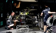 Mechanics work on the car of Formula 1 driver Kimi Antonelli of the Mercedes AMG-Petronas...