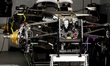 The car of Formula 1 driver Valtteri Bottas of the Cadillac Formula 1 Team is in the pit b...