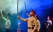 Members of the Moscow Cossack Choir perform during a concert conducted by Veniamin Novotoc...