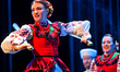 Members of the Moscow Cossack Choir perform during a concert conducted by Veniamin Novotoc...