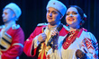 Members of the Moscow Cossack Choir perform during a concert conducted by Veniamin Novotoc...
