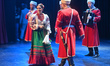 Members of the Moscow Cossack Choir perform during a concert conducted by Veniamin Novotoc...