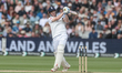 Harry Brook of England hits a four during the first day of the Rothesay Test Match between...