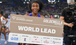Likina Amebaw of Ethiopia wins the women's 5000m during the IAAF Wanda Diamond League: Gol...