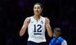 Jordan Thompson #12 of the United States reacts during the 2026 Women's Volleyball Nations...