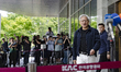 Jensen Huang, CEO of NVIDIA, arrives at Gimpo International Airport in Seoul, South Korea,...