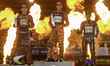 Brady Kurtz (left), Max Fricke (center), and Jack Holder (right) pose during the ATPI FIM...