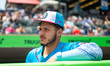 Abrahan Gutierrez of the Somerset Patriots is present before a Minor League Baseball game...