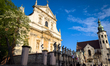 The Church of Saints Apostles Peter and Paul and the Church of St Andrew are seen from Gro...