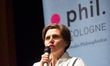 Judith Schalansky, a German writer, is seen on the stage of Filmforum NRW im Museum Ludwig...