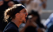 Alexander Zverev reacts during his final men's singles match against Flavio Cobolli on day...