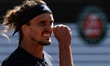 Alexander Zverev reacts during his final men's singles match against Flavio Cobolli on day...