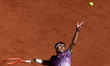 Flavio Cobolli competes in his final men's singles match against Alexander Zverev on day 1...