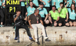 Kimi Antonelli of Italy and the Mercedes-AMG Petronas F1 Team celebrates with the team and...